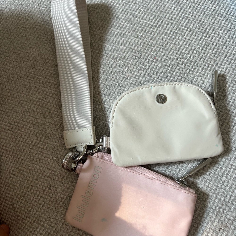 lululemon athletica Cream and Pink Clutch Set